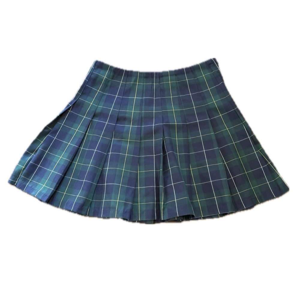 H&M • Divided • Blue • Green • Plaid • Pleated • Mini • Skirt • 2 •